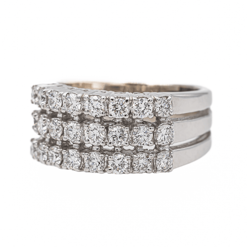 Bague 52.5 Bague demi-alliance en or blanc 18 carats et diamants 58 Facettes 3389099CN