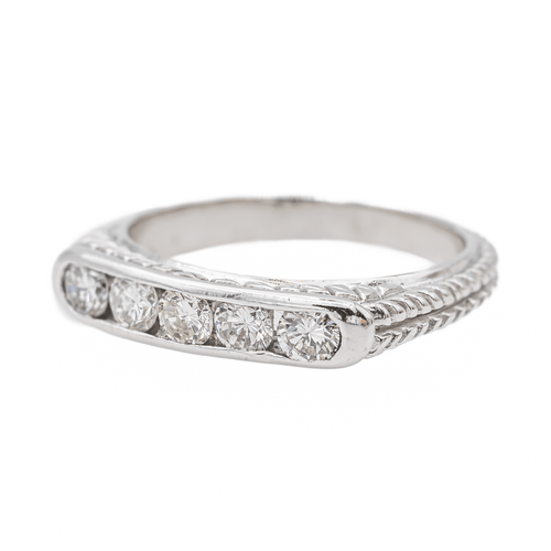 Bague 52 Bague Demi alliance Or blanc Diamant 58 Facettes 3389105CN