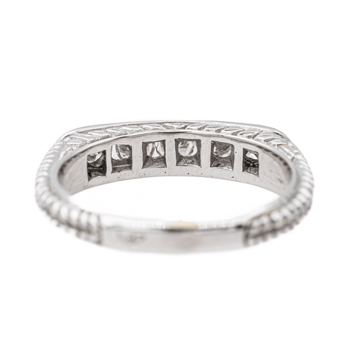 Bague 52 Bague demi-alliance en or blanc 18 carats et diamants 58 Facettes 3389105CN