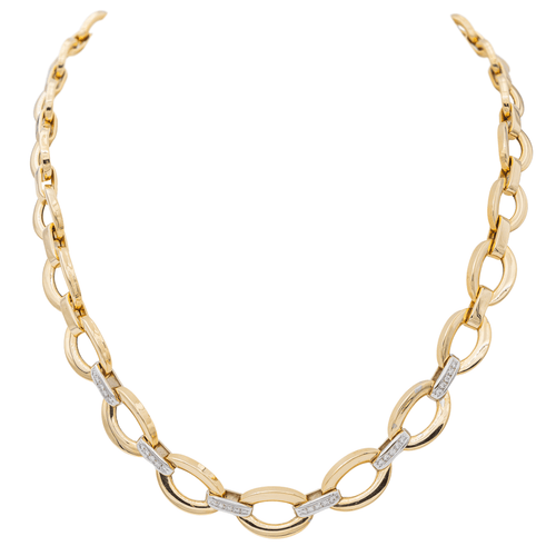 Collier Collier en or jaune et blanc 18 carats avec diamants 58 Facettes 3389118CN