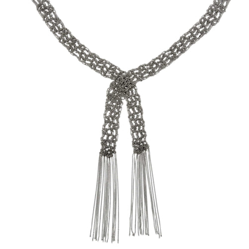 Collier Collier cravate en or blanc 18 ct à franges 58 Facettes 33993