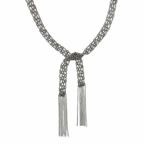 Collier Collier cravate en or blanc 18 ct à franges 58 Facettes 33993
