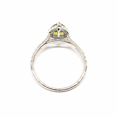 Bague 53 Bague saphir vert et diamants en or blanc 18 carats 58 Facettes