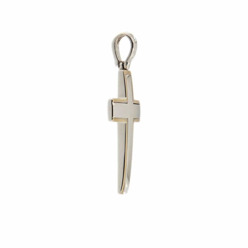Pendentif Pendentif croix en or blanc et or jaune 18 ct 58 Facettes 34785