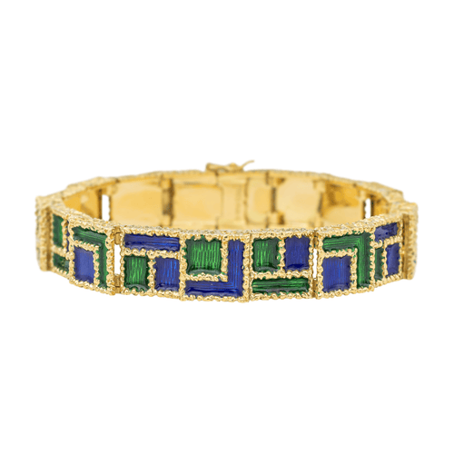 Bracelet Fred - Bracelet en or jaune 18 carats et émail vert et bleu 58 Facettes 3402309CN