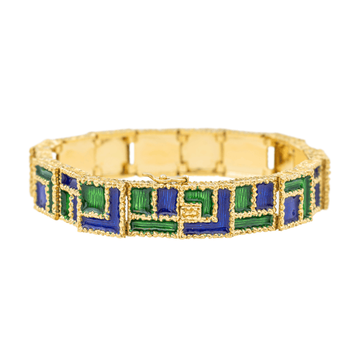 Bracelet Fred - Bracelet en or jaune 18 carats et émail vert et bleu 58 Facettes 3402309CN