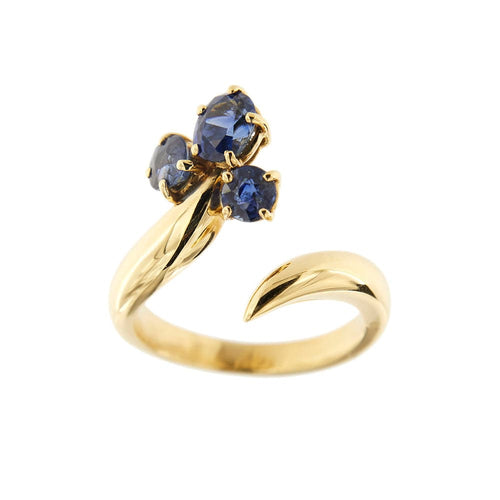 Bague 54 Bague ouverte en or jaune 18 ct avec saphirs 58 Facettes 34048