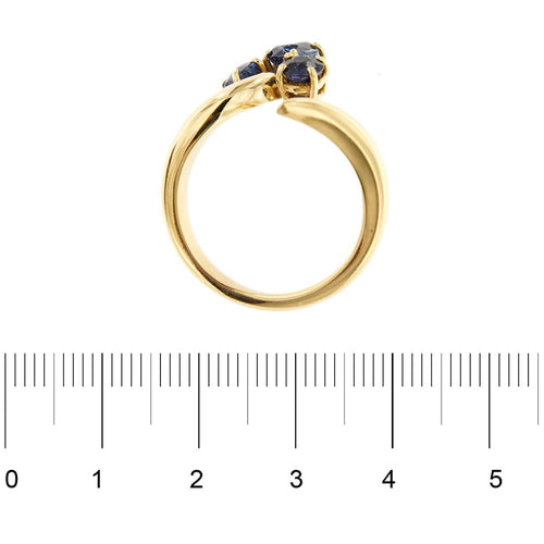 Bague 54 Bague ouverte en or jaune 18 ct avec saphirs 58 Facettes 34048