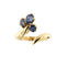 Bague 54 Bague ouverte en or jaune 18 ct avec saphirs 58 Facettes 34048