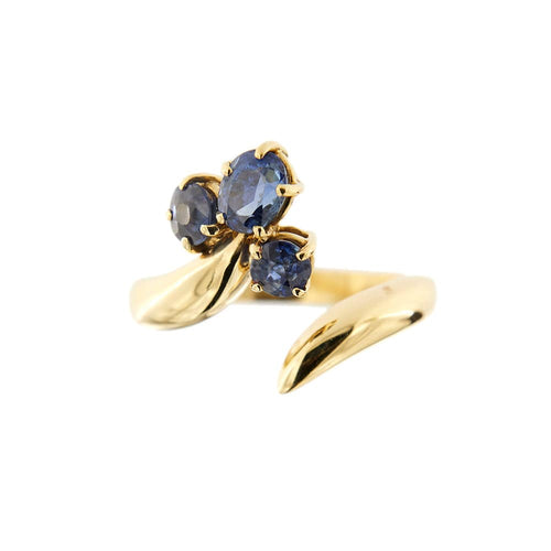 Bague 54 Bague ouverte en or jaune 18 ct avec saphirs 58 Facettes 34048
