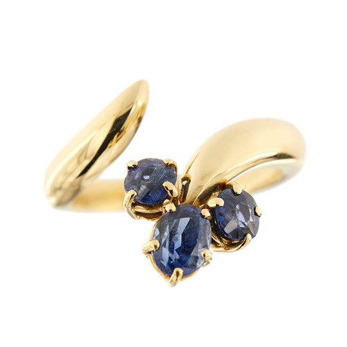 Bague 54 Bague ouverte en or jaune 18 ct avec saphirs 58 Facettes 34048
