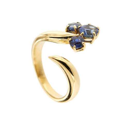 Bague 54 Bague ouverte en or jaune 18 ct avec saphirs 58 Facettes 34048