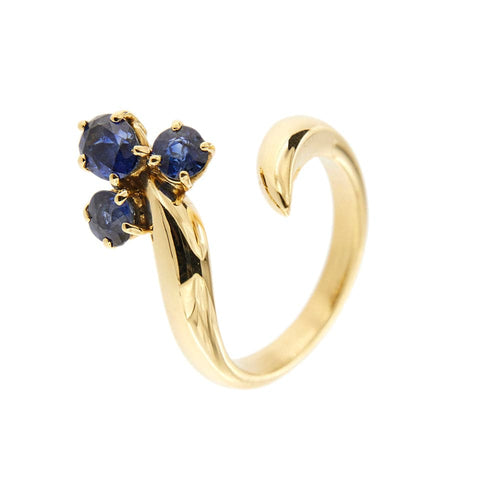 Bague 54 Bague ouverte en or jaune 18 ct avec saphirs 58 Facettes 34048