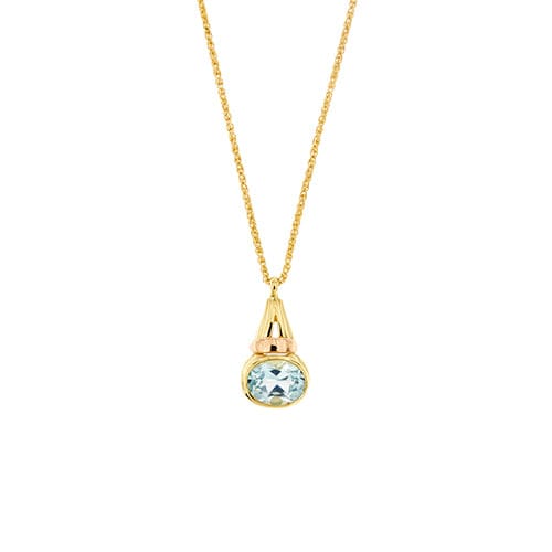 Collier Collier - Topaze ovale 3,40 ct en or 18 ct 58 Facettes 34056