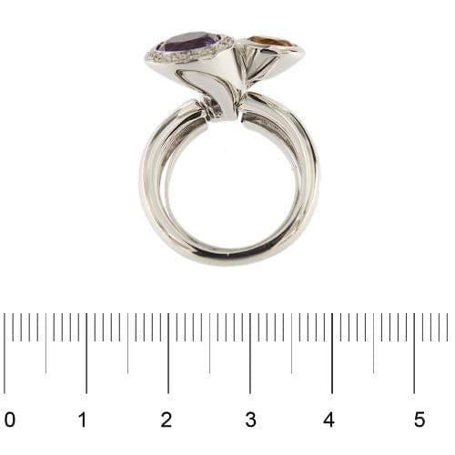 Bague Anello Lira - Bague en or blanc 18 carats avec diamants et pierres précieuses 58 Facettes 34070