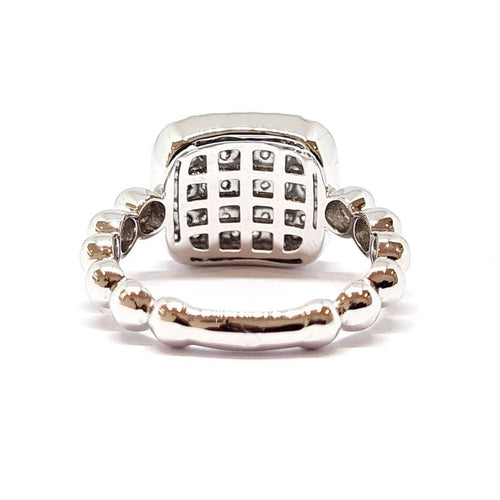 Bague 53 Bague pavée or blanc diamants 58 Facettes