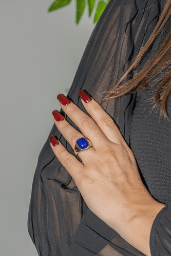 Bague 53 Hermès Birmanie GM - Bague en or blanc sertie d’un lapis-lazuli 58 Facettes 3411142CN