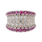 Bague 49.5 Bague en or blanc 18 carats sertie de rubis et diamants 58 Facettes 3411143CN