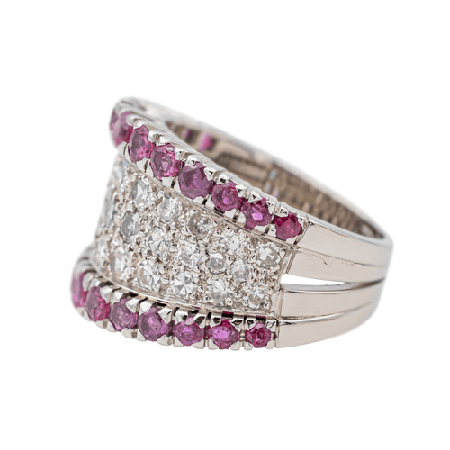 Bague 49.5 Bague Or blanc Diamant, Rubis 58 Facettes 3411143CN