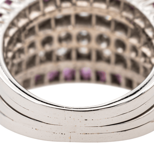 Bague 49.5 Bague en or blanc 18 carats sertie de rubis et diamants 58 Facettes 3411143CN