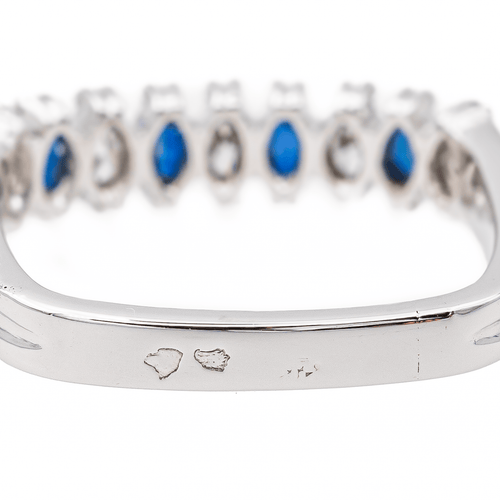 Bague 50 Bague en or blanc et platine saphirs et diamants 58 Facettes 3417085CN