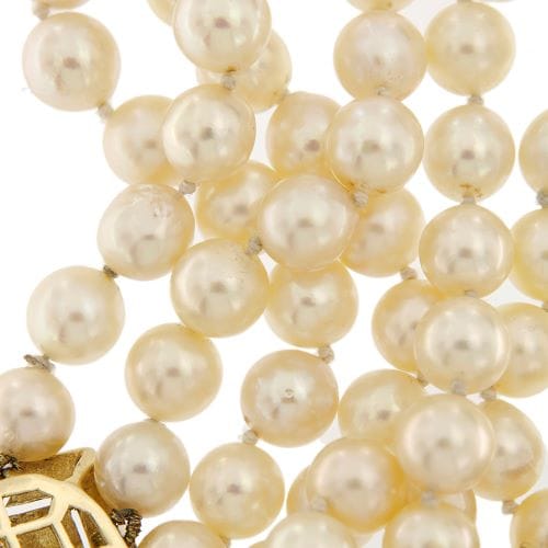 Collier Collier - Deux rangs de perles d’eau salée et fermoir en or jaune 18 ct 58 Facettes 34189