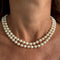 Collier Collier - Deux rangs de perles d’eau salée et fermoir en or jaune 18 ct 58 Facettes 34189
