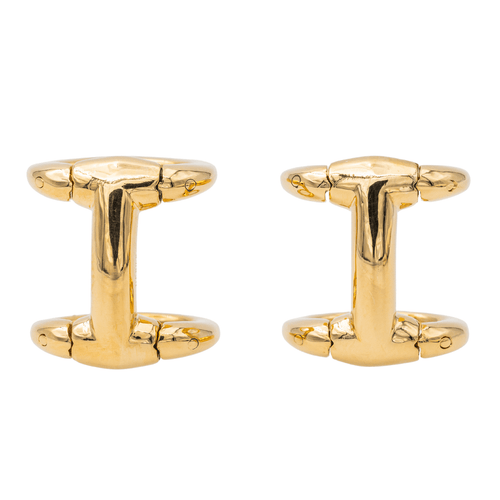 Boutons de manchette Hermès Mors - Boutons de manchette en or jaune 18 carats 58 Facettes 3423439CN