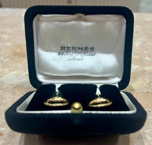 Boutons de manchette Hermès Mors - Boutons de manchette en or jaune 18 carats 58 Facettes 3423439CN