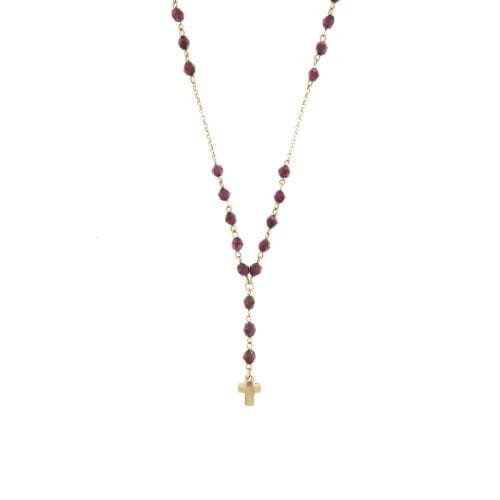 Collier Orso grigio - Collier chapelet en or jaune 18 ct et grenats 58 Facettes 34278