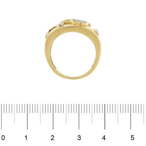 Bague 54 Bague bandeau en or jaune 18 ct avec émeraudes et diamants 58 Facettes 34295