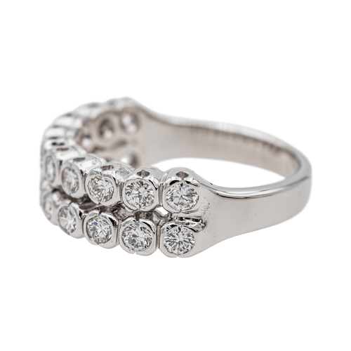 Bague 51 Bague Demi alliance Or blanc, Platine Diamant 58 Facettes 3429844CN