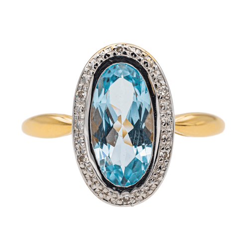 Bague 59 Bague Or jaune Topaze, Diamant 58 Facettes 3437190CN