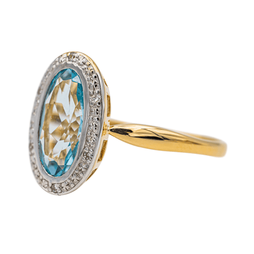 Bague 59 Bague Or jaune Topaze, Diamant 58 Facettes 3437190CN