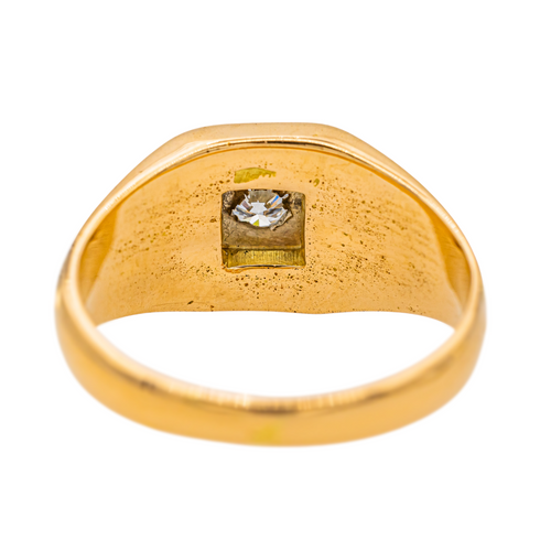 Bague 58.5 Bague tank sertie d’un diamant en or rose 18 carats 58 Facettes 3437192CN