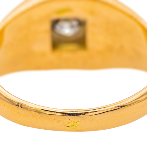 Bague 58.5 Bague tank sertie d’un diamant en or rose 18 carats 58 Facettes 3437192CN