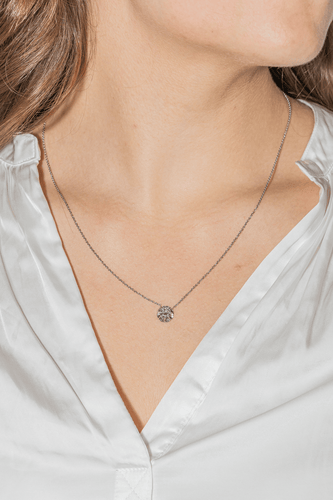Collier Collier en or blanc 18 carats avec diamant taille brillant 58 Facettes 3440606CN