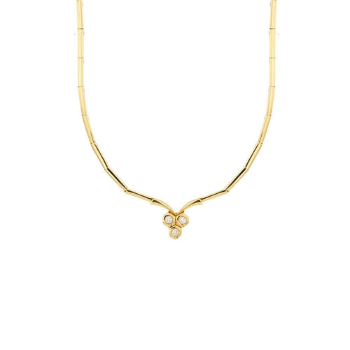 Collier Damiani - Collier en or jaune 18 ct avec 3 diamants 58 Facettes 34417