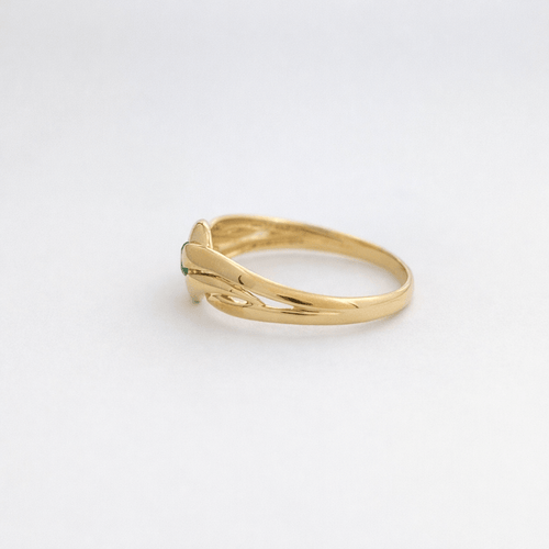 Bague 50 Bague ruban en or jaune 18 carats et émeraude 58 Facettes 34462