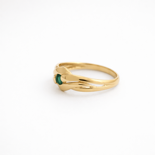 Bague 50 Bague ruban en or jaune 18 carats et émeraude 58 Facettes 34462