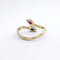 Bague 51 Bague Toi & Moi en or jaune 18 carats, saphir, rubis et diamants 58 Facettes 34470