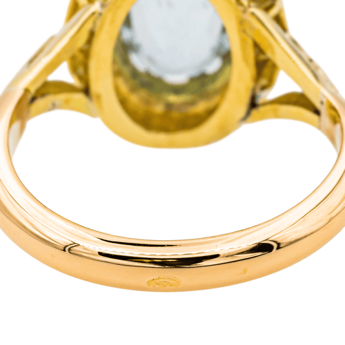 Bague 47 Pompadour - Bague en or jaune avec aigue-marine et diamants 58 Facettes 3447714CN