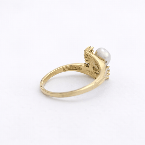 Bague 52.5 Bague Toi & Moi en or jaune 18 carats, perles et diamants 58 Facettes 34495