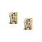 Boucles d'oreilles Boucles d’oreilles rectangulaires - Puces en or jaune et blanc 18 ct avec diamants 58 Facettes 34505
