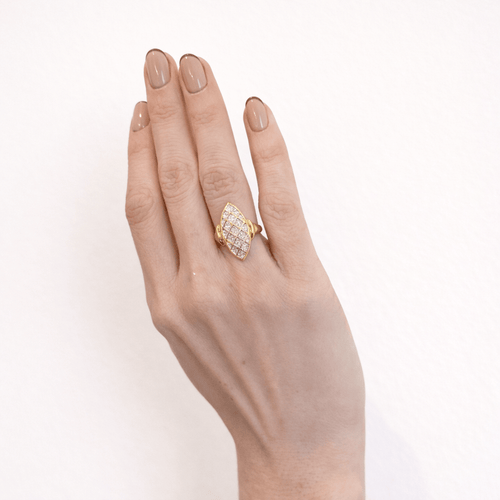Bague 52 Bague marquise en or jaune 18 carats et diamants 58 Facettes 34515