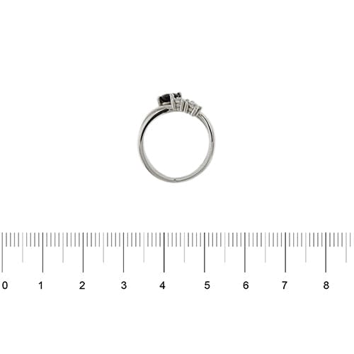 Bague Bague contrarié en or blanc 18 ct avec saphir et diamants 58 Facettes 34539