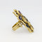 Bague 53 Bague architecturale en or jaune 18 carats et pierres fines 58 Facettes 34550