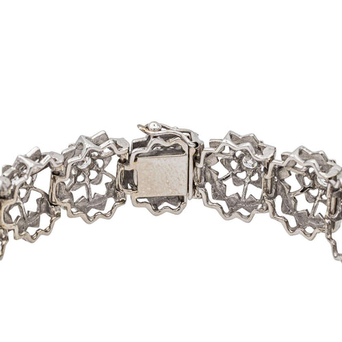 Bracelet Bracelet fleur Art déco en or blanc 18 carats et diamants 58 Facettes 3455898CN