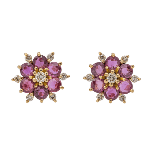 Boucles d'oreilles Boucles d'oreilles Or jaune Rubis, Diamant 58 Facettes 3455903CN