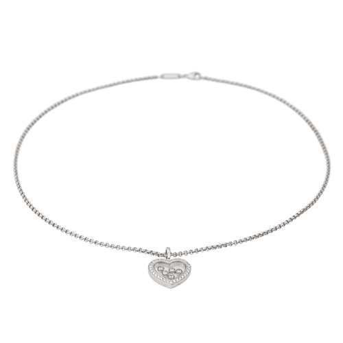 Collier Chopard Collier Happy Diamonds Or blanc Diamant 58 Facettes 3455932CN